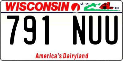 WI license plate 791NUU