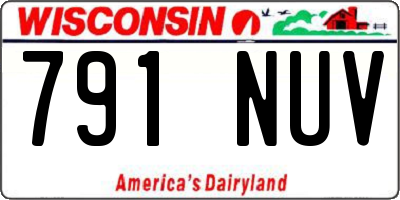 WI license plate 791NUV