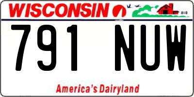 WI license plate 791NUW