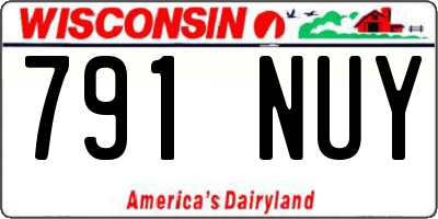 WI license plate 791NUY