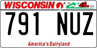 WI license plate 791NUZ
