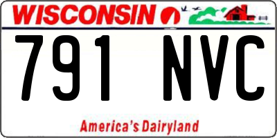 WI license plate 791NVC