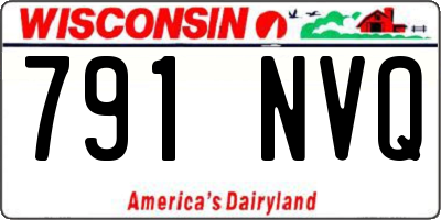WI license plate 791NVQ
