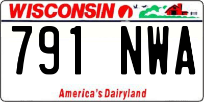 WI license plate 791NWA