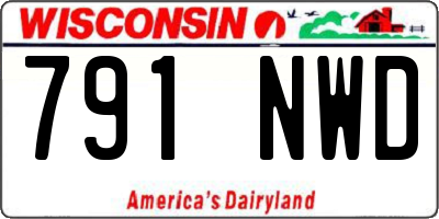 WI license plate 791NWD
