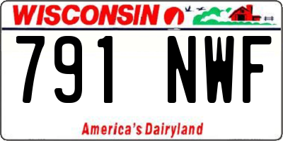 WI license plate 791NWF