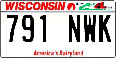 WI license plate 791NWK