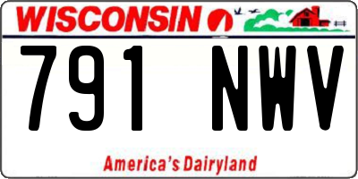WI license plate 791NWV