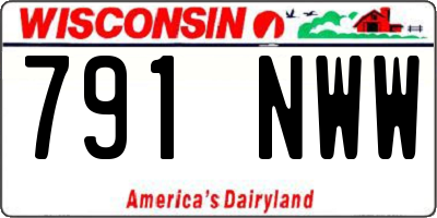 WI license plate 791NWW