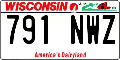 WI license plate 791NWZ