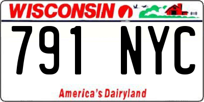 WI license plate 791NYC