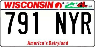 WI license plate 791NYR
