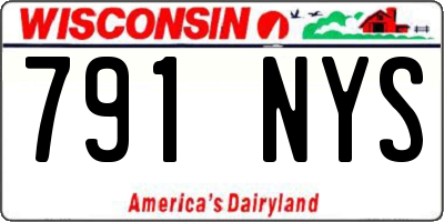WI license plate 791NYS