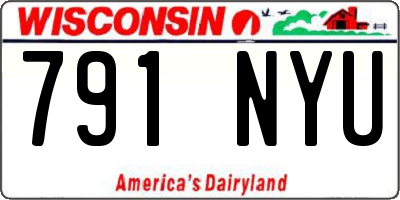 WI license plate 791NYU