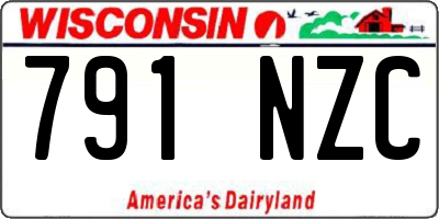 WI license plate 791NZC