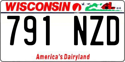 WI license plate 791NZD