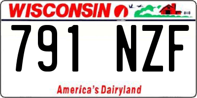 WI license plate 791NZF