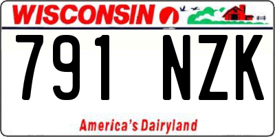 WI license plate 791NZK