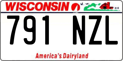 WI license plate 791NZL