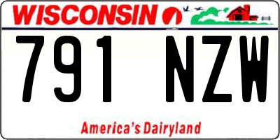 WI license plate 791NZW
