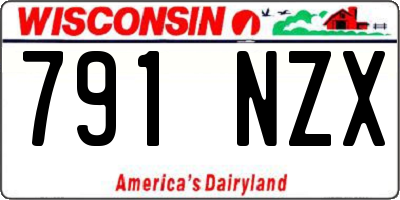 WI license plate 791NZX