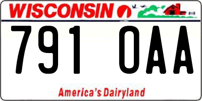 WI license plate 791OAA