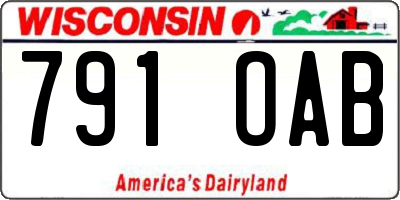 WI license plate 791OAB