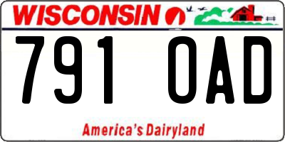 WI license plate 791OAD