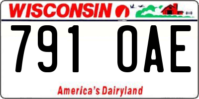 WI license plate 791OAE