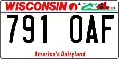 WI license plate 791OAF