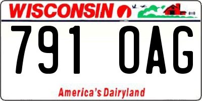 WI license plate 791OAG