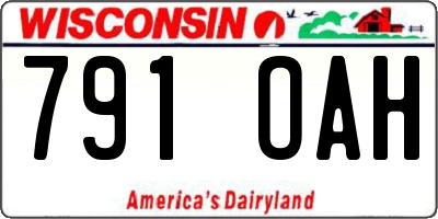 WI license plate 791OAH