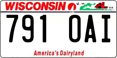WI license plate 791OAI