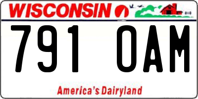 WI license plate 791OAM