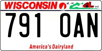 WI license plate 791OAN