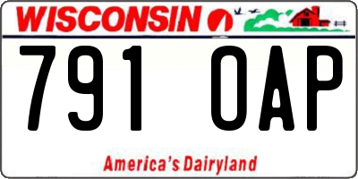 WI license plate 791OAP