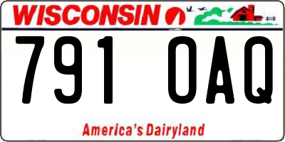 WI license plate 791OAQ