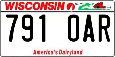 WI license plate 791OAR