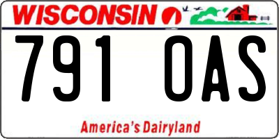 WI license plate 791OAS