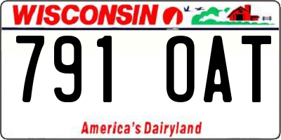 WI license plate 791OAT