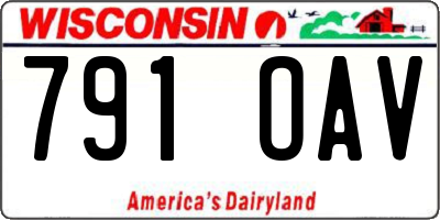 WI license plate 791OAV
