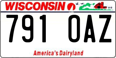 WI license plate 791OAZ