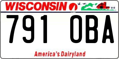 WI license plate 791OBA