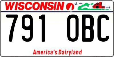 WI license plate 791OBC