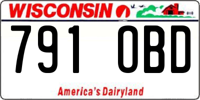 WI license plate 791OBD