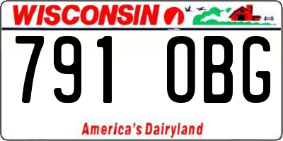 WI license plate 791OBG