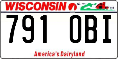 WI license plate 791OBI