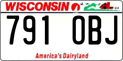 WI license plate 791OBJ