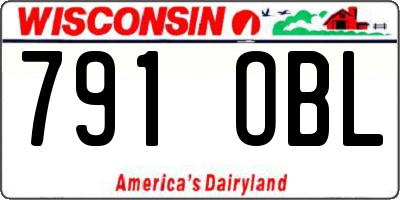 WI license plate 791OBL