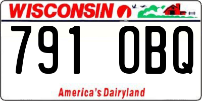 WI license plate 791OBQ